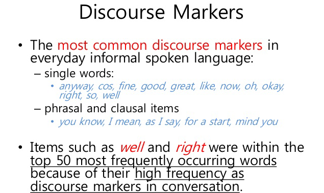 Các từ nối trong văn nói tiếng Anh (Discourse Markers)