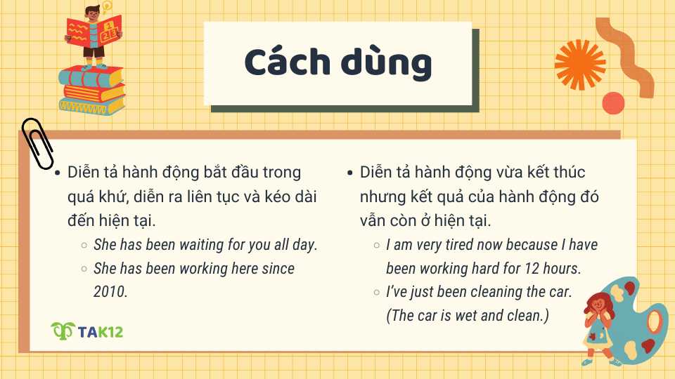 Cách dùng thì hiện tại hoàn thành tiếp diễn