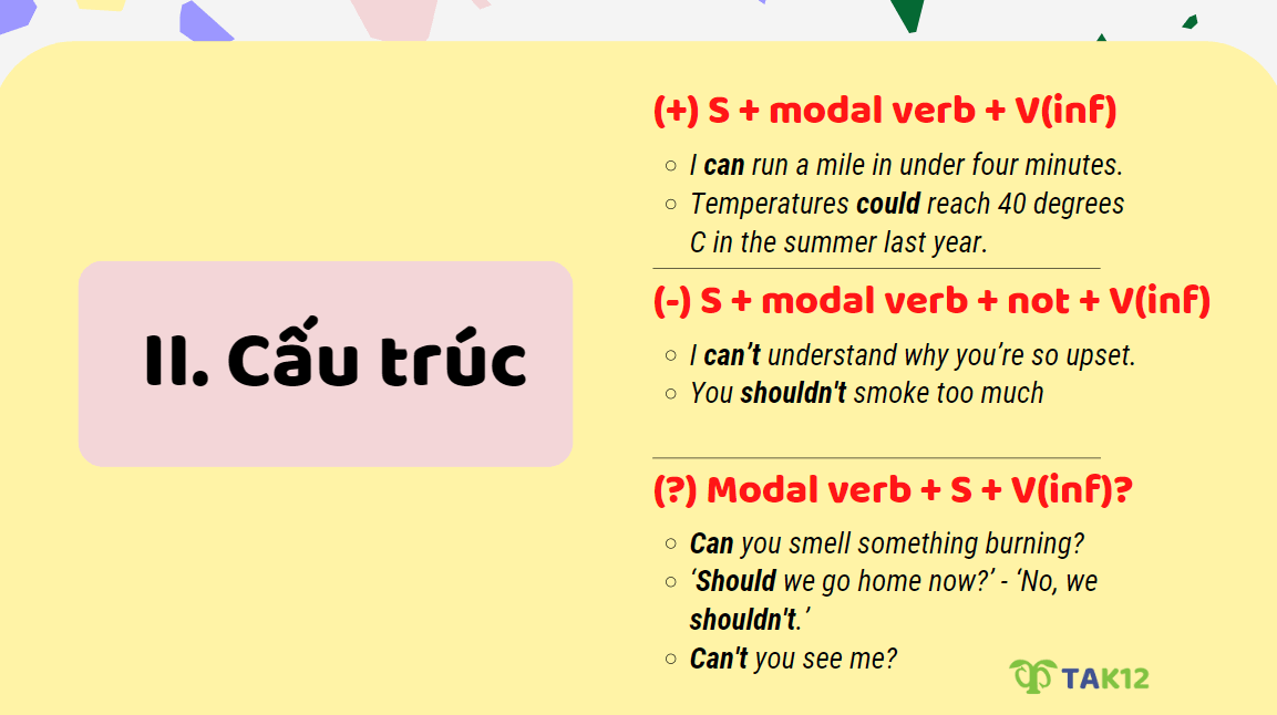 Cấu trúc modal verbs