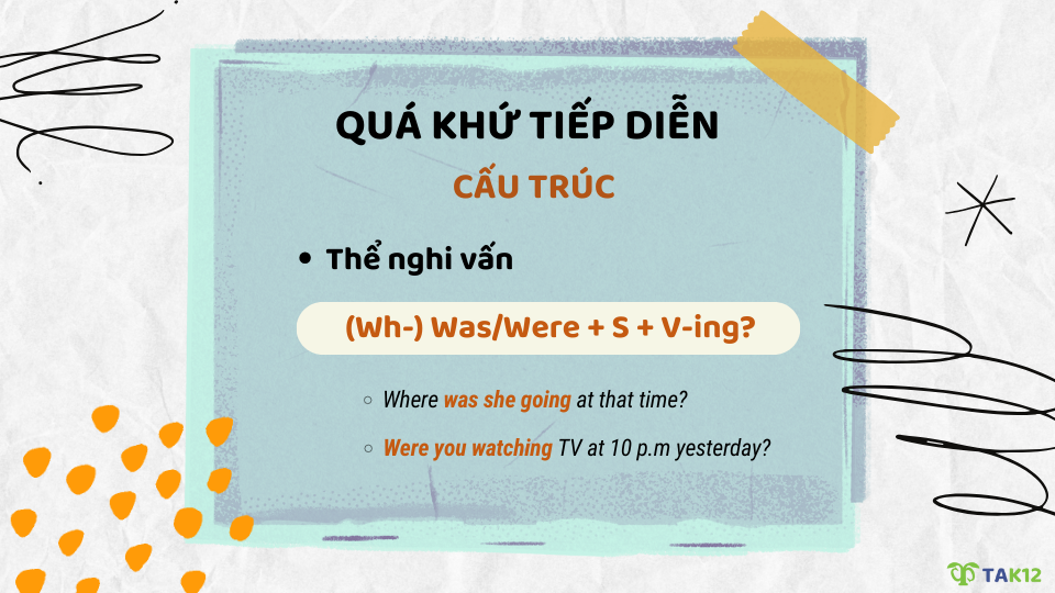 Cấu trúc thể nghi vấn thì quá khứ tiếp diễn