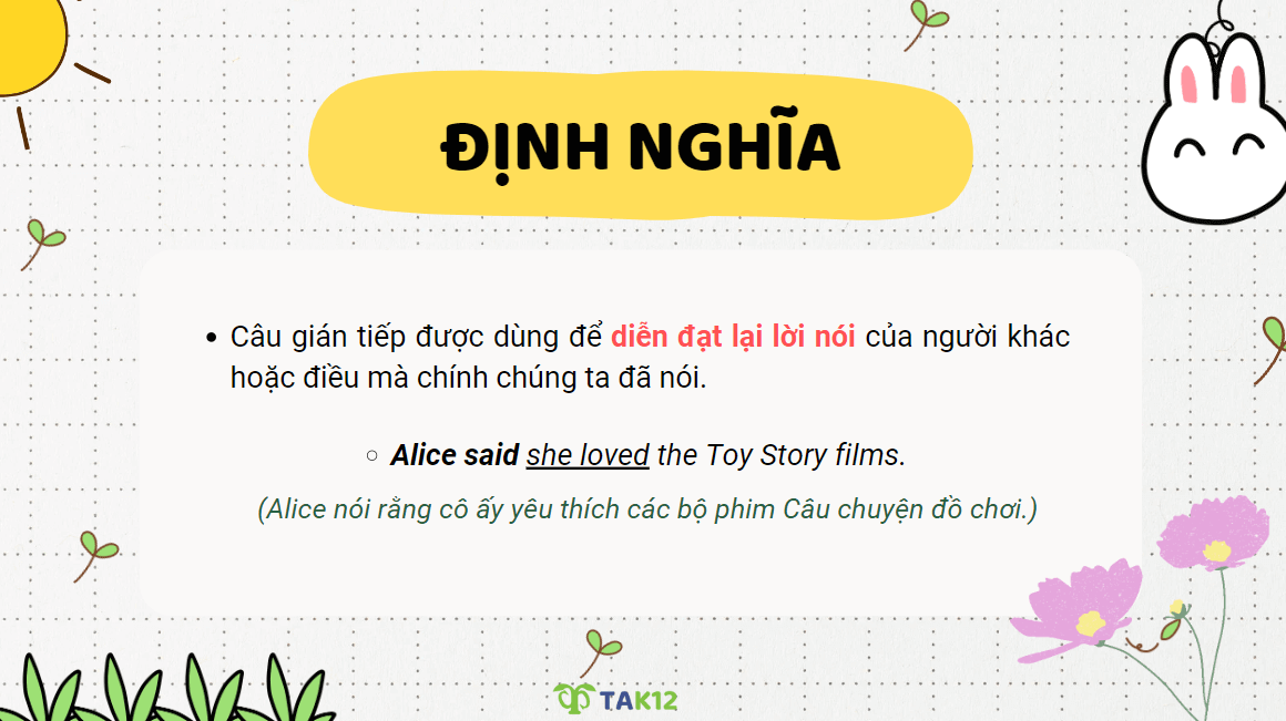 Định nghĩa về câu gián tiếp