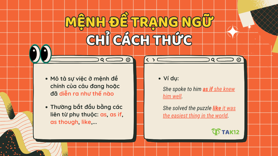 Định nghĩa mệnh đề trạng ngữ chỉ cách thức