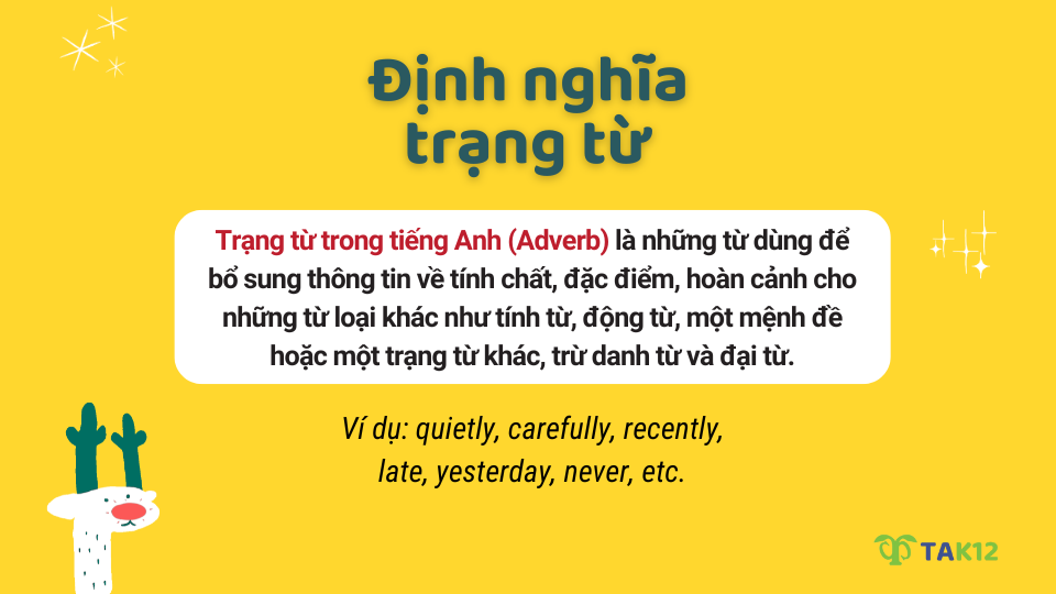 Định nghĩa trạng từ trong tiếng Anh