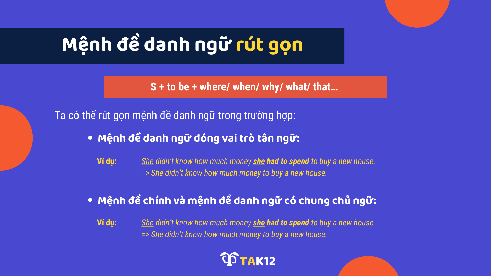 Mệnh đề danh ngữ rút gọn