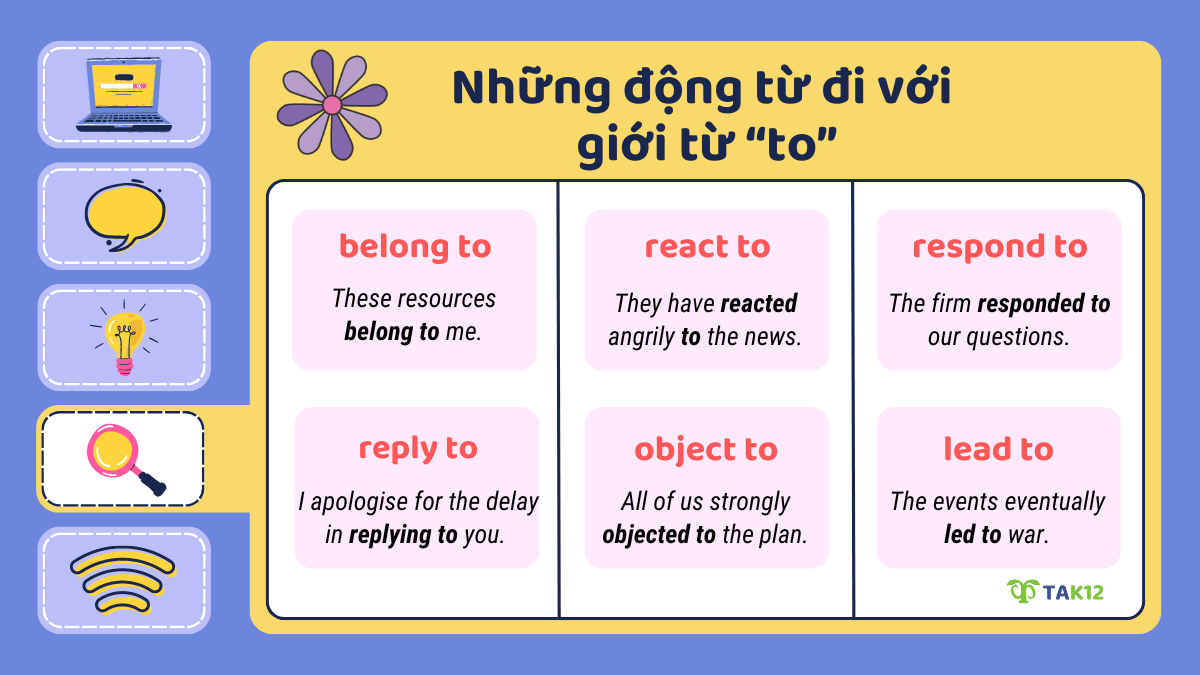 Những động từ đi với giới từ to