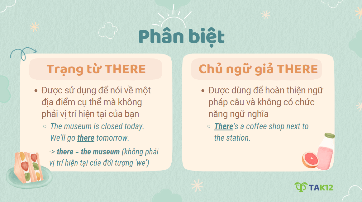 So sánh trạng từ "there" và chủ ngữ giả "there"