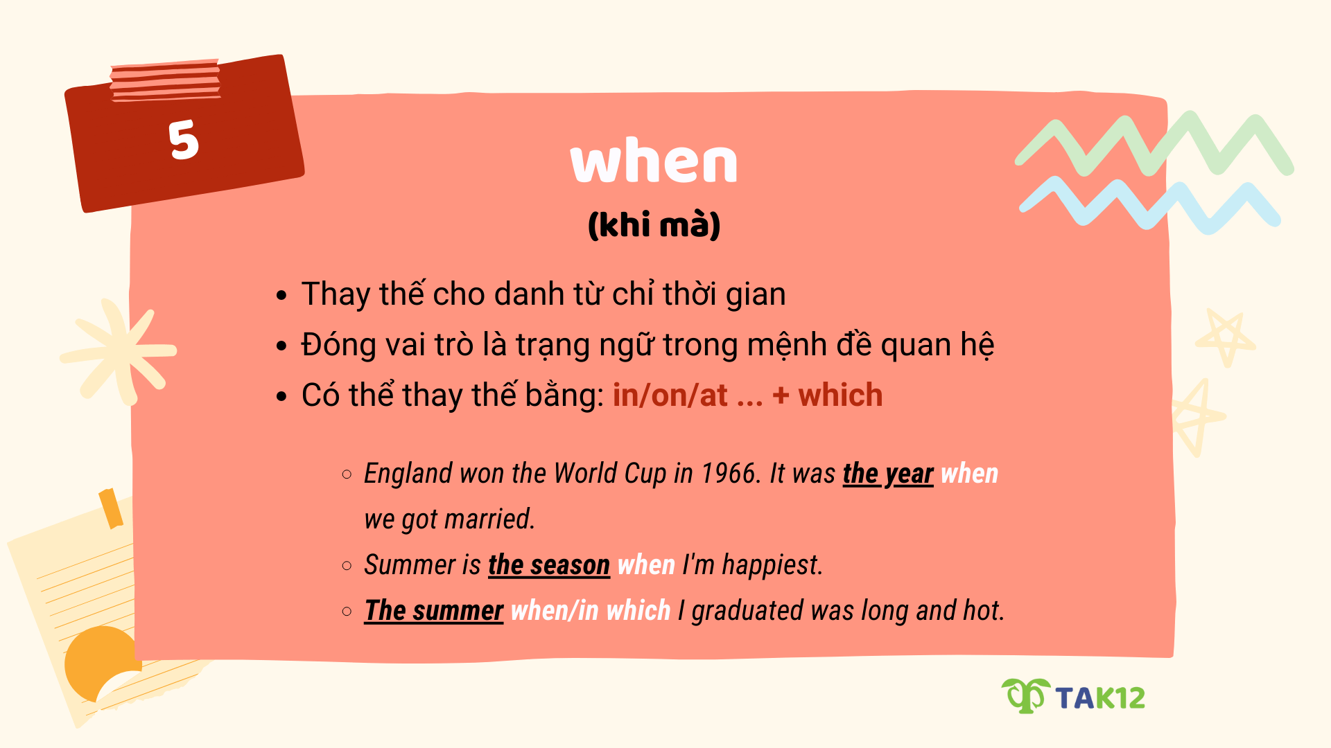 Trạng từ quan hệ When