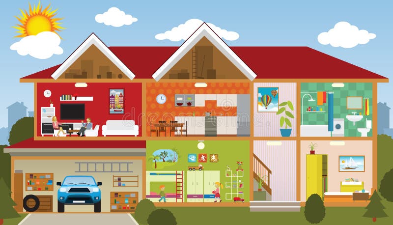 Inside the house stock vector. Illustration of lifestyle - 38992594