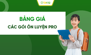 Bảng giá ôn luyện trên TAK12
