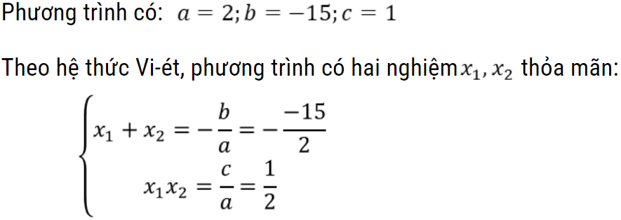 ví dụ 1 giải Định lý Vi-ét thuận