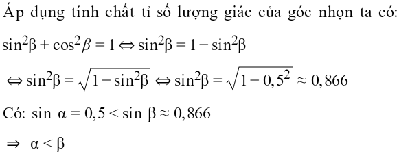 bảng lượng giác lớp 9