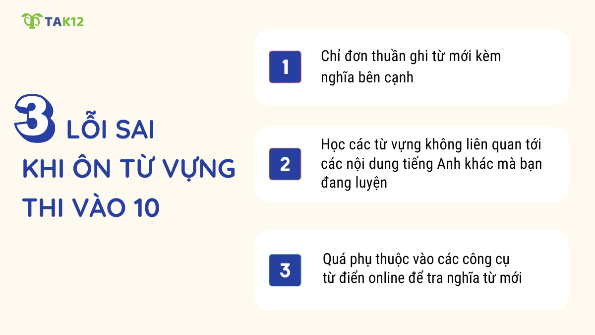 Một số sai lầm khi ôn từ vựng thi chuyên Anh vào 10