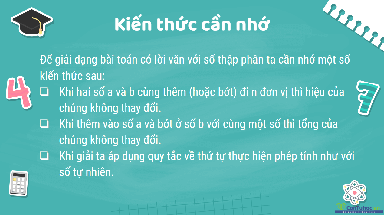 phương pháp giải các bài toán có lời văn với số thập phân