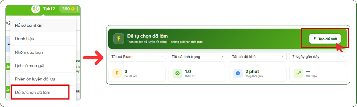 Cách 2 tạo đề