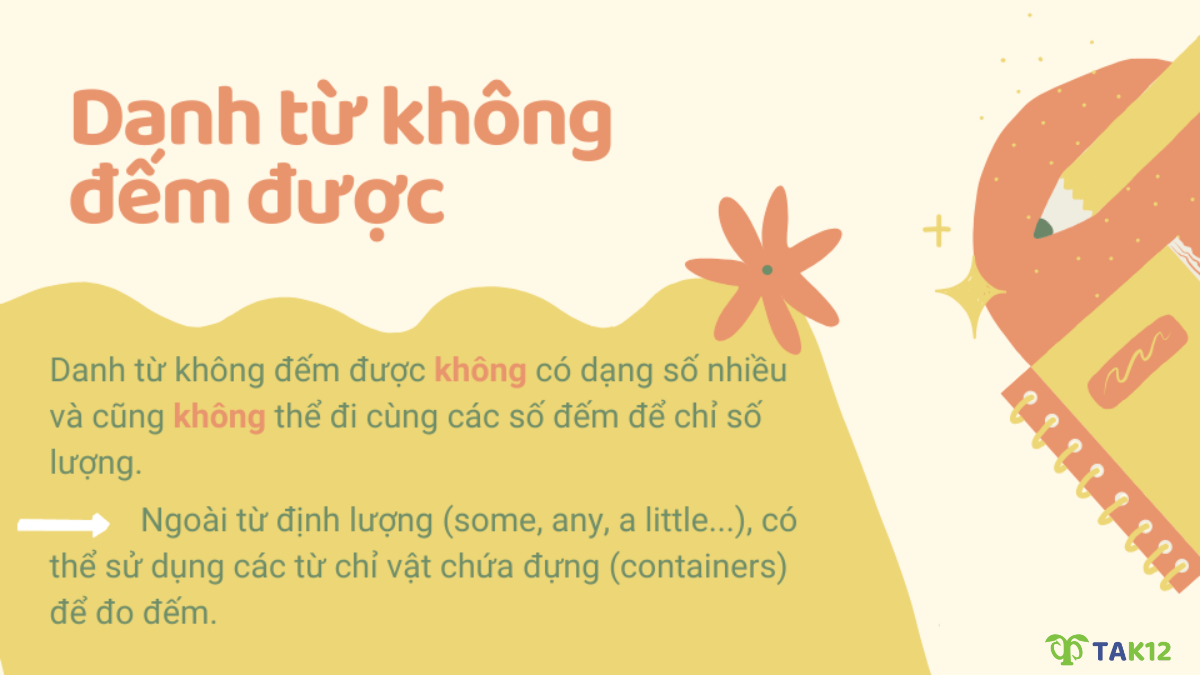 Cách đo đếm danh từ không đếm được