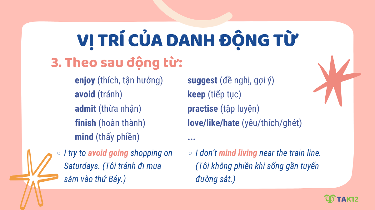 Danh động từ đứng sau động từ to be