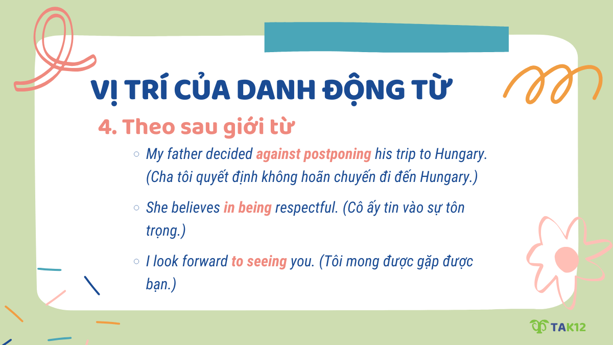 Danh động từ đứng sau giới từ