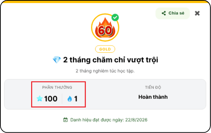 danh hiệu streak