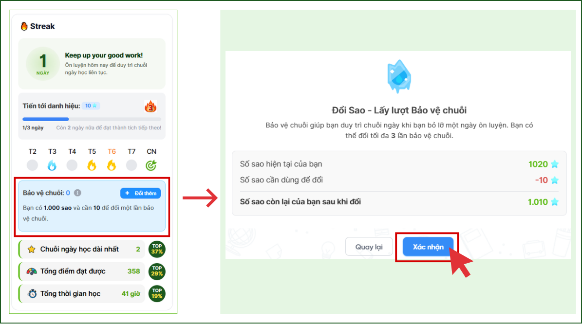 Cách đổi sao lấy lượt bảo vệ chuỗi