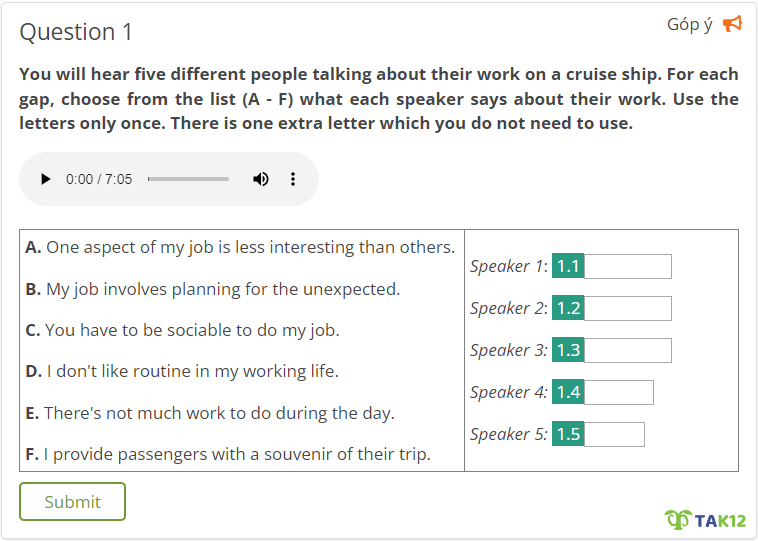 FCE Listening Part 3