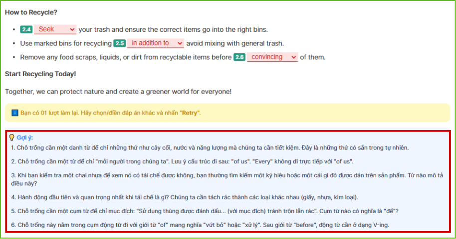 tính năng gợi ý