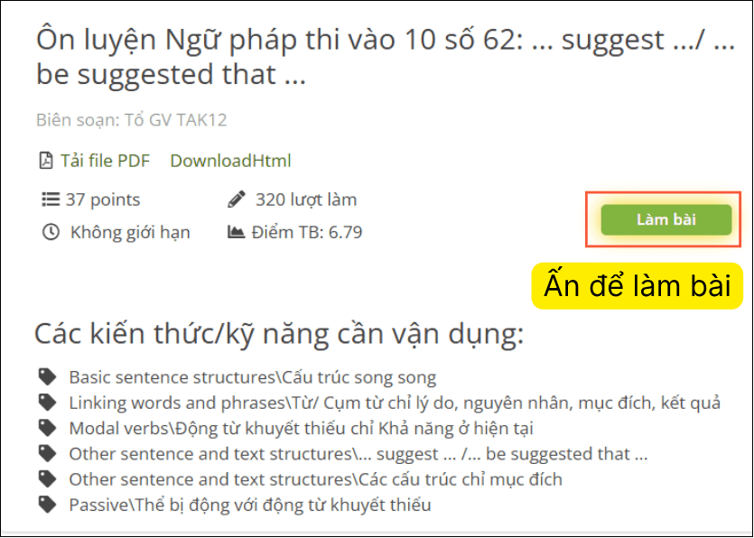 Hướng dẫn xem và làm bài tập trên TAK12 School dành cho học sinh