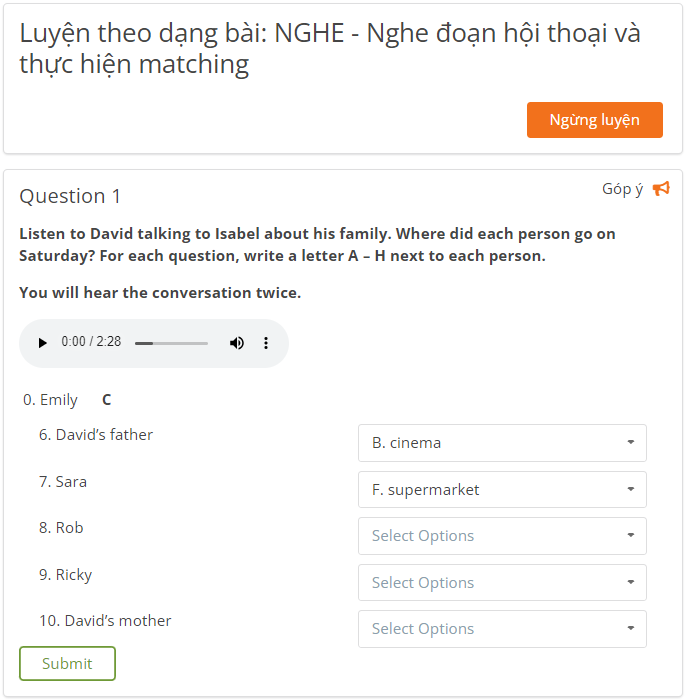 Phần 5 KET Listening