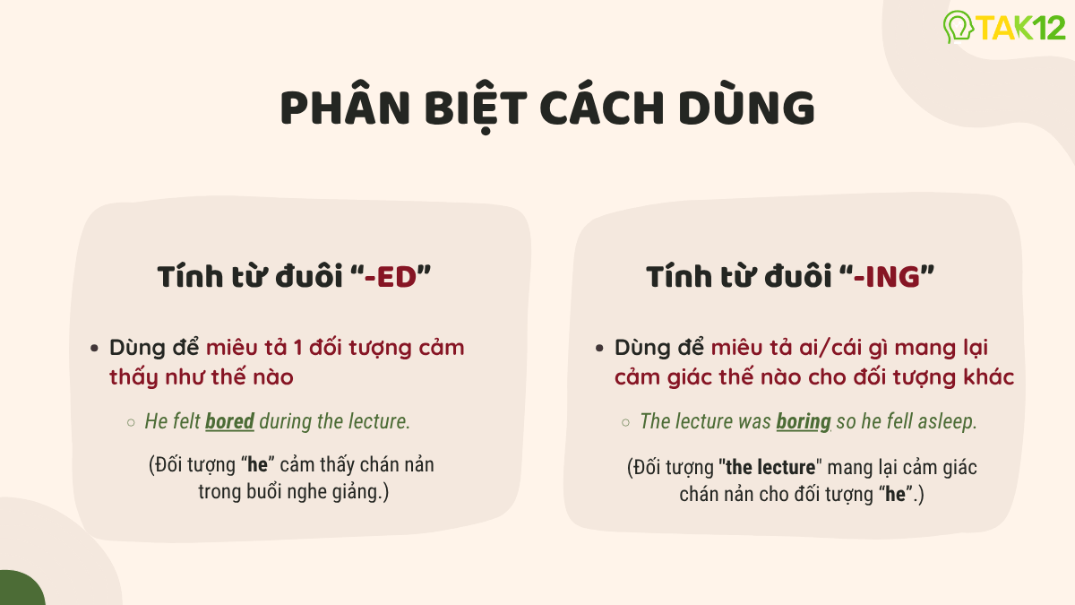 Phân biệt tính từ đuôi ing và tính từ đuôi ed