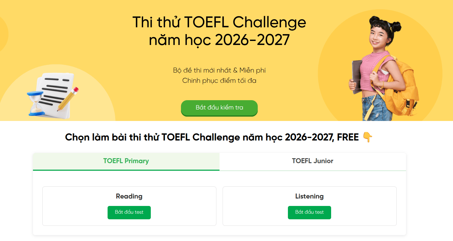 Thi thử TOEFL Challenge 26-27