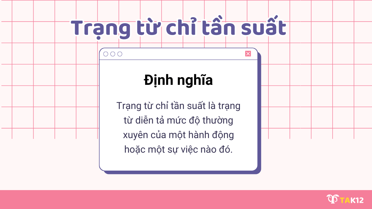 Định nghĩa trạng từ chỉ tần suất