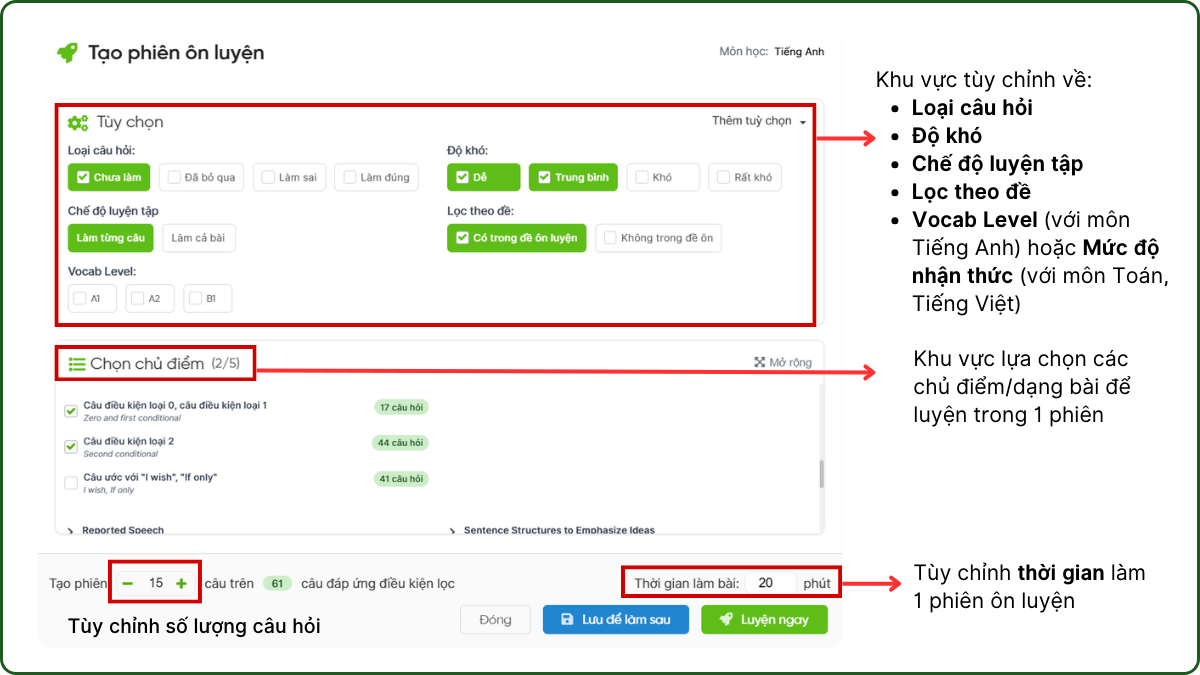 phiên ôn luyện tiếng Anh