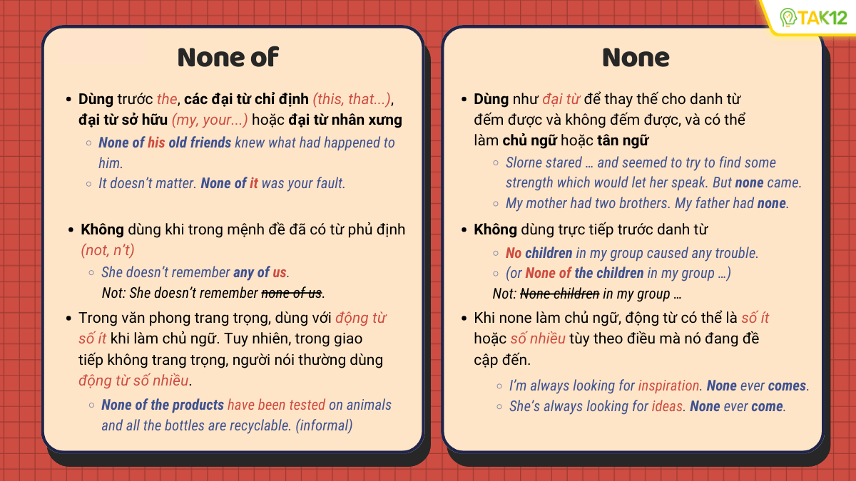 Cách dùng None (of)