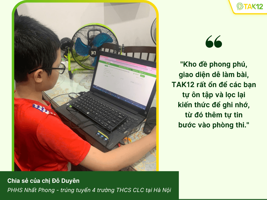 PHHS Nhất Phong chia sẻ về quá trình ôn luyện trên TAK12