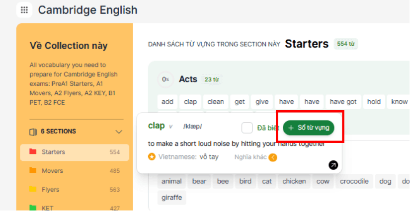 Thêm từ vào sổ